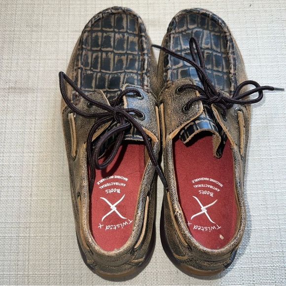 Twisted X Loafers Womens Leather Lace Up Antibacterial Washable Driving 5.5M - Picture 10 of 11